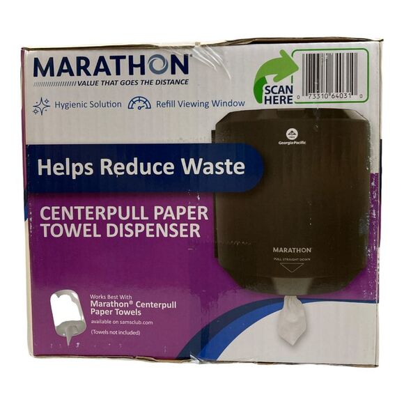 Marathon Centerpull Paper Towel Dispenser, Smoke, 9.15in W x 11.5in D x 8.6in H - Picture 2 of 2